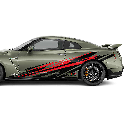 Zijdeuren grafische sticker kit voor Nissan GT-R

