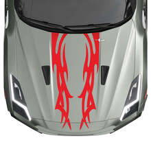 Hood Dual Tribal Graphics Stripes Decal Kit voor Nissan GT-R
 3
