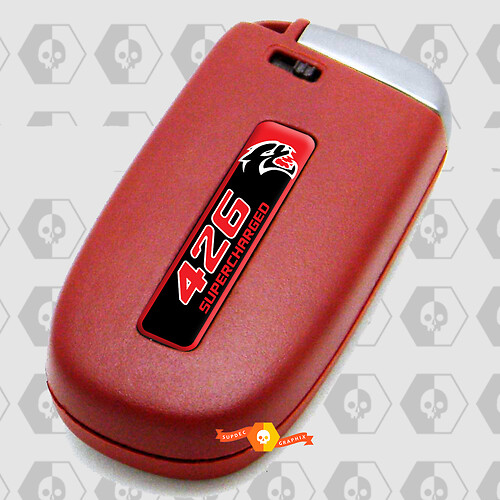 2x 426 Supercharged Hellcat Challenger/Charger/Durango Key FOB Inlays Emblem Domed Decal 2
