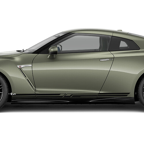 Zijdeuren rocker paneel grafische sticker kit voor nissan gt-r

