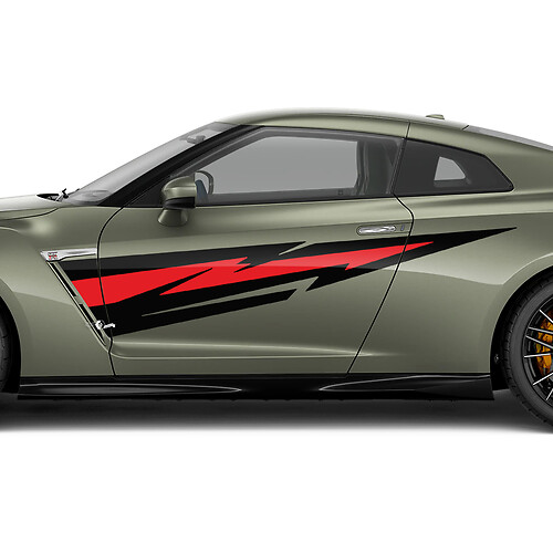 Zijdeuren grafische sticker kit voor nissan gt-r 3
