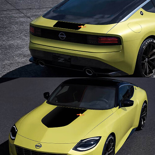 Blackout-stijl motorkap- en kofferdeksel vinyl decal kit voor Nissan Z Legend Edition