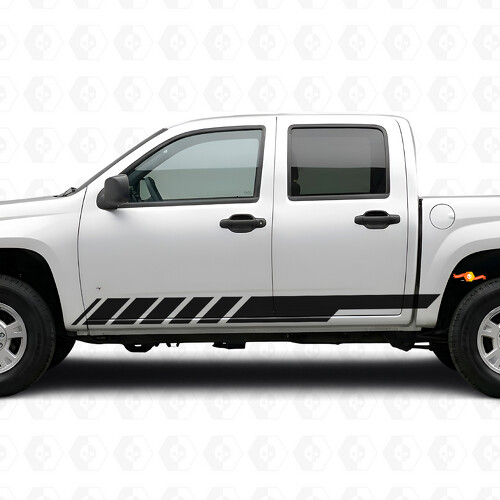 Schuine Race Deur- en Rockerpaneel Vinyl Strepen voor Chevrolet Colorado 1e Generatie 2004-2012