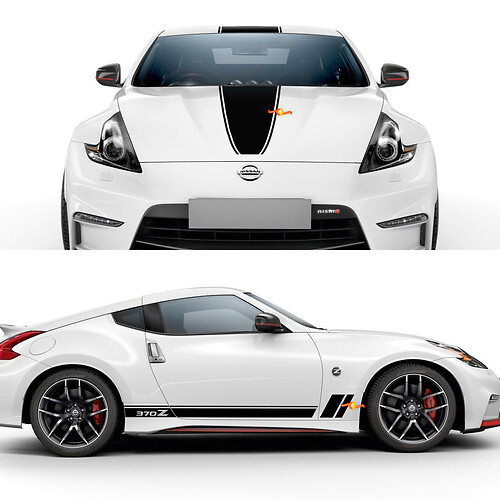 Nissan Nismo 370Z Hood Side Sticker Sticker Vinyl Grafische kit
