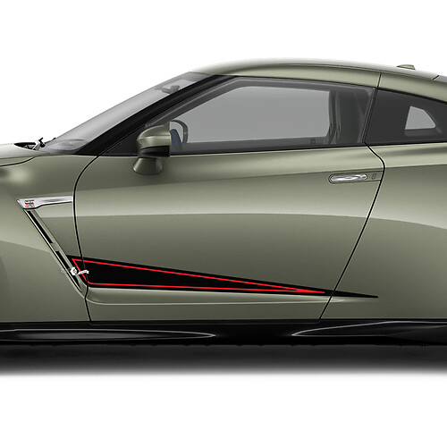 2x zijdeuren grafische driehoek sticker kit voor nissan gt-r
