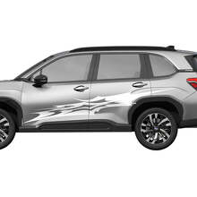 Abstracte zijdeur race strepen vinyl decal sticker graphic 2 voor Subaru Forester 2