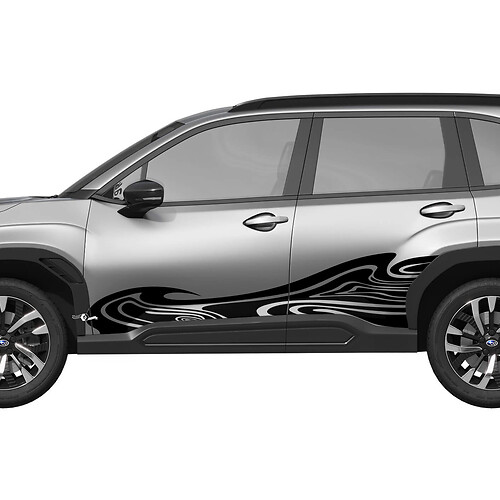 Zij deuren golf racestrepen vinyl sticker - grafische sticker Universal Fit Subaru Forester 1
