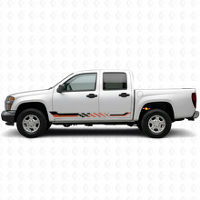 Geruite Race Deur- en Rocker Panel Vinyl Stroken voor Chevrolet Colorado 1e Gen 2004-2012_2