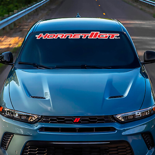 Voorruitbanner sticker sticker vinyl grafische afbeeldingen geschikt om GT Hornet hash te ontwijken
