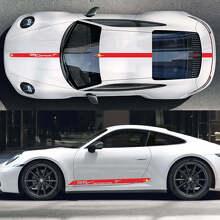 Lettering Strepen Motorkap Dak en Zijdezijn Vinyl Decal Kit Porsche 911 Carrera_3