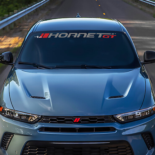 Voorruitbanner sticker sticker vinyl grafische afbeeldingen geschikt om GT Hornet hash te ontwijken
