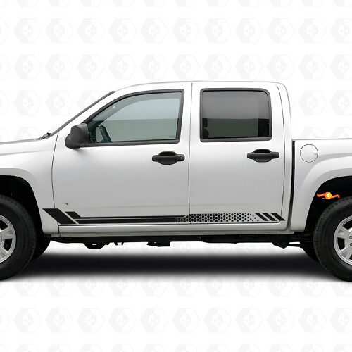 Honingraat Deur- & Rockerpanel Vinyl Strepen voor Chevrolet Colorado 1e Gen 2004-2012_1