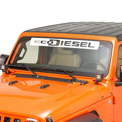 EcoDiesel Lettering Stripe Voorruit Grafische Vinyl Sticker voor Jeep Wrangler