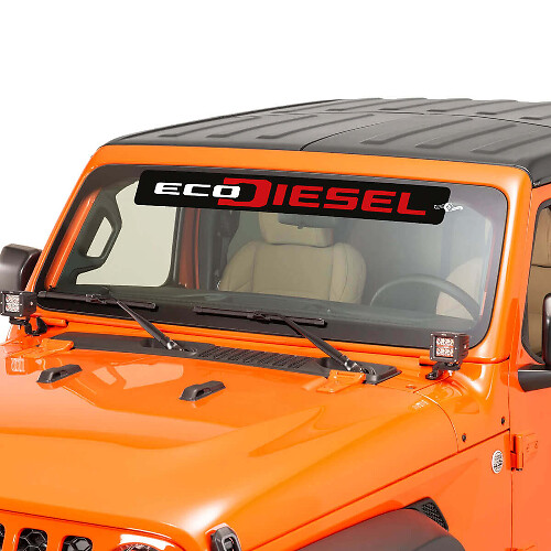 EcoDiesel Lettering Voorruit Graphic Vinyl Decal Sticker 3 voor Jeep Wrangler