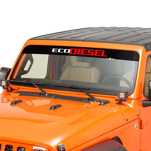 EcoDiesel Letters Banier Voorruit Grafische Vinyl Decal Sticker voor Jeep Wrangler