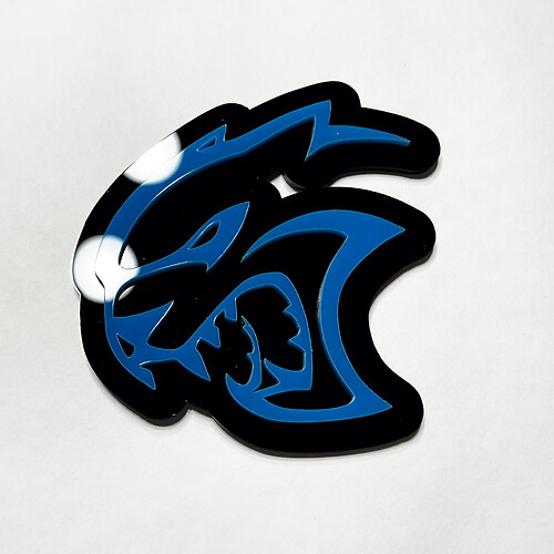 Aangepaste 3D Badge Hellcat Dodge Fender Badges Tailgate Emblem Front Grille Badge Blue
