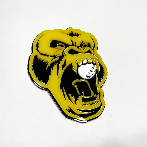 Aangepaste 3D Badge Boze Gorilla Fender Tailgate Front Grille Badges Emblem Zwart en geel
