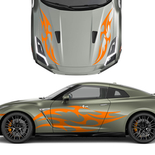 Kap en zijkanten dubbele tribale tattoo grafische strepen sticker kit voor nissan gt-r
 3