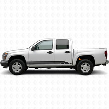 Gelaagde Lightning Deur- en Dorpelpaneel Vinyl Strepen voor Chevrolet Colorado 1e Gen 2004-2012_2