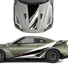 Hood en zijde grafische strepen Decal Kit voor Nissan GT-R
 2