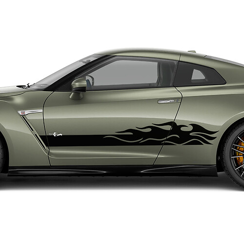 Zijdeuren vlammen strepen sticker kit voor nissan gt-r
