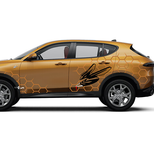 Hornet -zijdeuren spatten honingraat vinylstickers stickers
