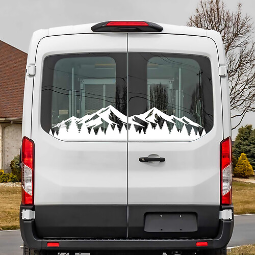 Ford Transit achterruit bergen bos vinyl sticker sticker
