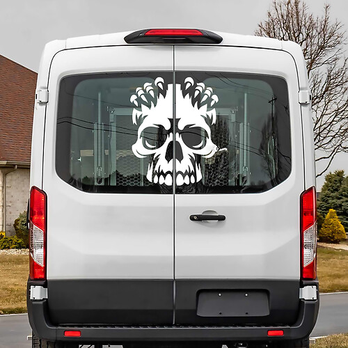 Ford Transit achterruit schedel vinyl sticker sticker
