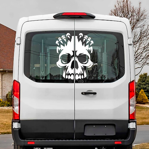 Ford Transit achterruit schedel vinyl sticker sticker
