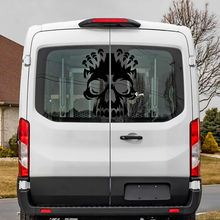 Ford Transit achterruit schedel vinyl sticker sticker
 2