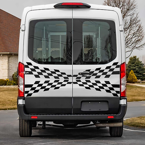 Ford transit achterste geruite graphics vinyl sticker sticker
