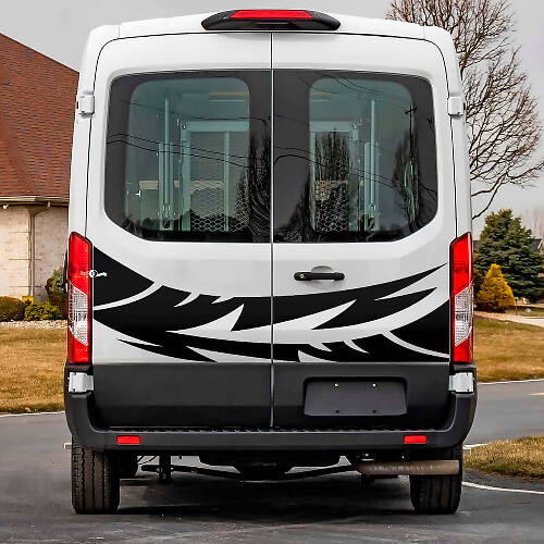 Abstracte Grafische Vinyl Decal Sticker Achterdeuren 3 voor Ford Transit
