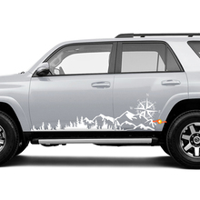 Zijbomen bergen en kompaszijde vinylsticker sticker geschikt voor Toyota 4Runner Tacoma Tundra
 2