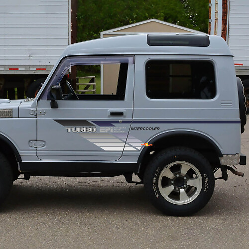 Suzuki Jimny Turbo Epi Intercooler Vintage Retro Stripes Deuren Decal Sticker Graphics
