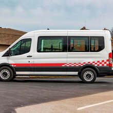 Musclecar Transit Geroolde vlaggenstrepen Zij deuren Afbeeldingen Vinyl Decal Sticker
 3