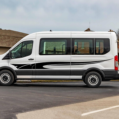 Ford Transit Geroolde vlaggenstrepen Zij deuren Afbeeldingen Vinyl Decal Sticker
