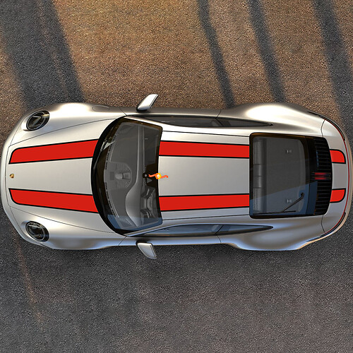 Porsche Carrera Hood Dak Trunk Racing Stripes Stickers Stickers Graphics

