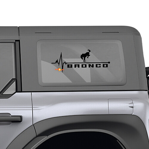 Ford Bronco Achterzijde Raam hart Puls Love grafische stickers

