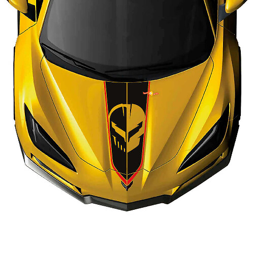 Jake Skull Motorkap Vinyl Sticker Voor Chevy Corvette C8
