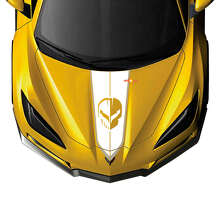 Jake Skull Hood Stripe Vinyl Sticker Voor Chevy Corvette C8_2
