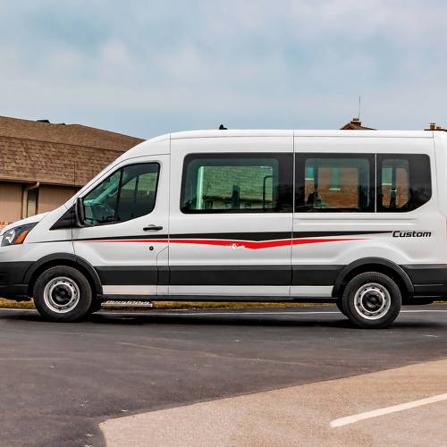 Custom Split Line Stripe Pair — Vinylsticker (zijkant, deur) voor Ford Transit