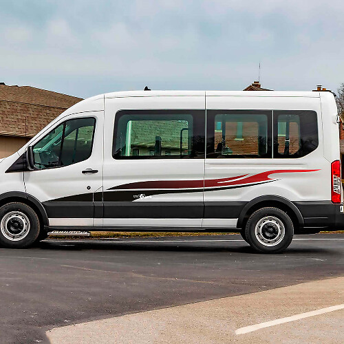 Ford transit strepen gradiënt zijdeuren grafische vinyl sticker sticker 2
