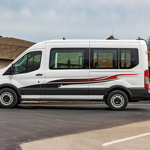 Ford transit strepen gradiënt zijdeuren grafische vinyl sticker sticker 2
