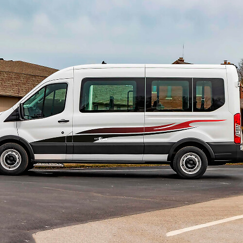 Ford transit strepen gradiënt zijdeuren grafische vinyl sticker sticker 2
