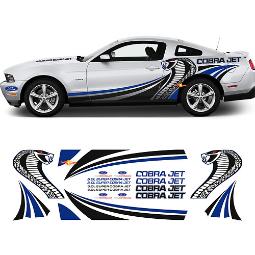 Cobra jet side grafische stickers stickers racekit voor Ford Mustang
