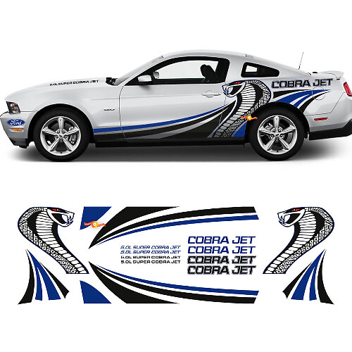 Cobra jet side grafische stickers stickers racekit voor Ford Mustang
