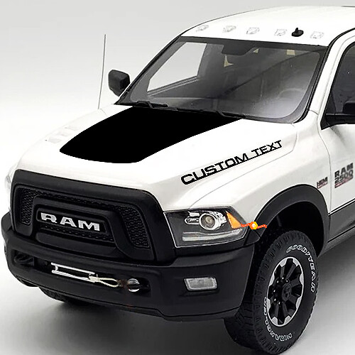 Blackout- en Custom Text Motorkap Vinylstickers Kit voor Dodge Ram 2500
