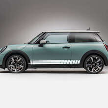 Racing geruite zijstrepen vinyl decal kit voor Mini Cooper S_2