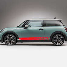 Racing geruite zijstrepen vinyl decal kit voor Mini Cooper S_3