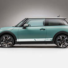 Geometrische zijstrepen racegraphics decal set voor Mini Cooper S 2